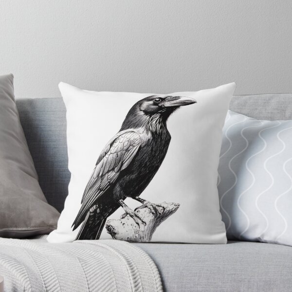 Item preview, Black and white Raven pencil drawing designed and sold by Pencil-Art.