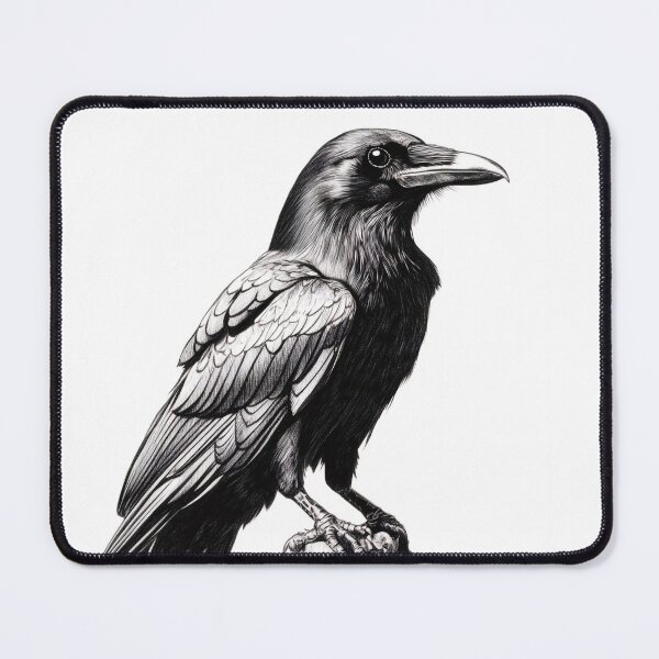 Item preview, Black and white Raven pencil drawing designed and sold by Pencil-Art.