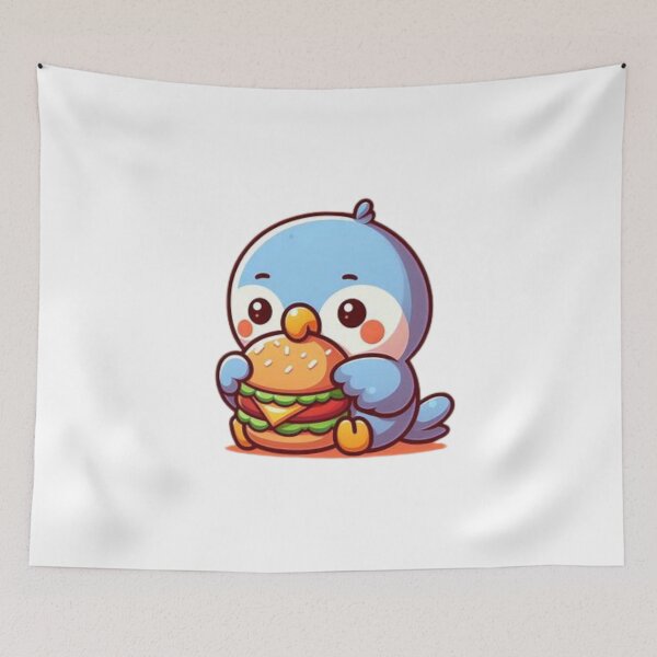 Item preview, parrot eating burger designed and sold by Eternalski.