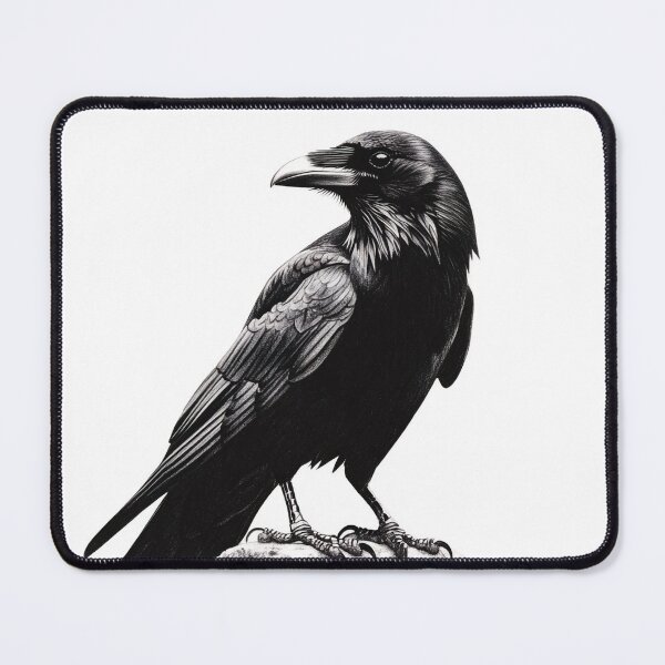 Item preview, Black and white Raven pencil drawing designed and sold by Pencil-Art.
