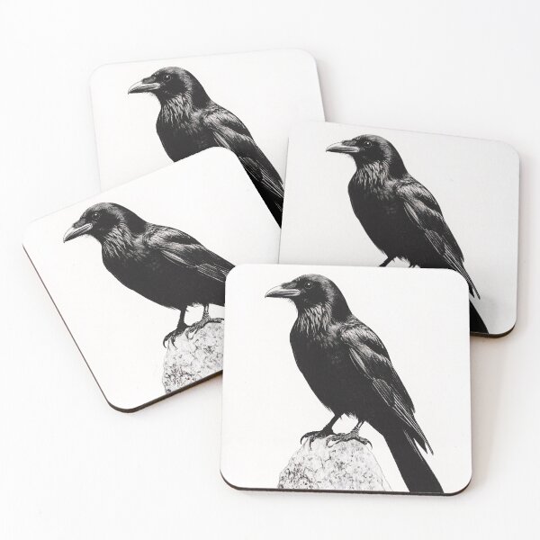 Item preview, Black and white Raven pencil drawing designed and sold by Pencil-Art.