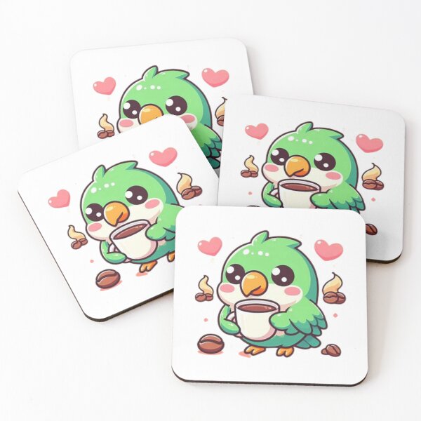 Item preview, parrot with coffee designed and sold by Eternalski.