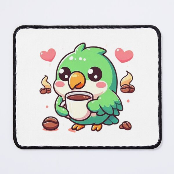 Item preview, parrot with coffee designed and sold by Eternalski.