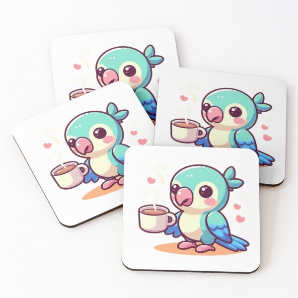 Item preview, parrot with coffee designed and sold by Eternalski.