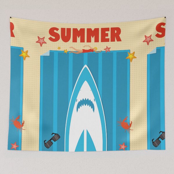 Item preview, Summer Beach Shark Towel designed and sold by RealMDesigns.