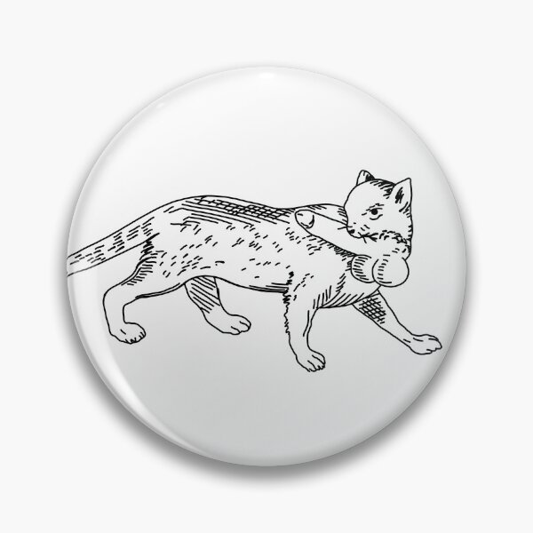 Item preview, Weird Medieval Cat art print "Flaisch macht Flaisch" designed and sold by elinaarbidane.
