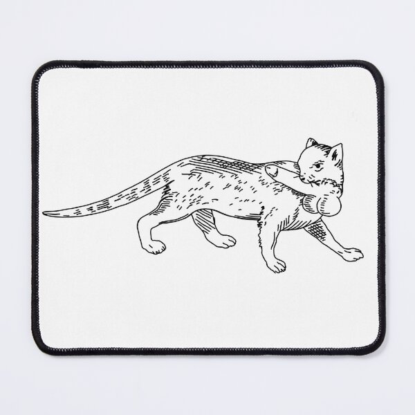 Item preview, Weird Medieval Cat art print "Flaisch macht Flaisch" designed and sold by elinaarbidane.