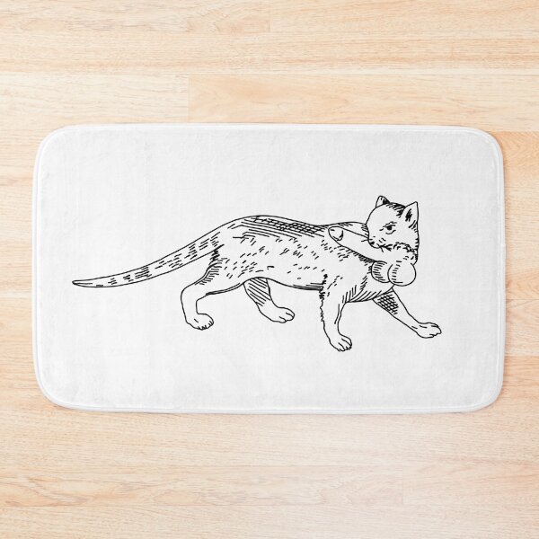 Item preview, Weird Medieval Cat art print "Flaisch macht Flaisch" designed and sold by elinaarbidane.