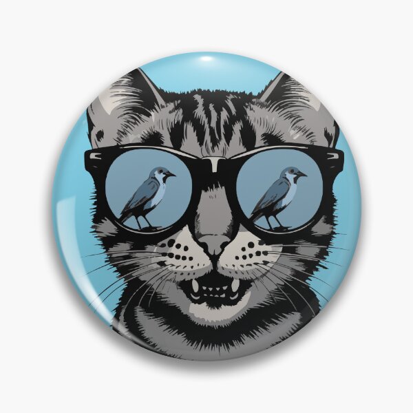 Item preview, Sunglass Cat Portrait Excite Spots A Bird designed and sold by WhimsyVox.