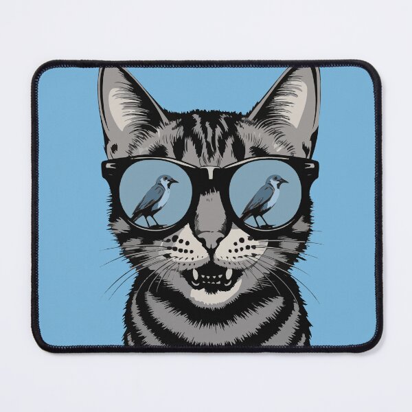 Item preview, Sunglass Cat Portrait Excite Spots A Bird designed and sold by WhimsyVox.