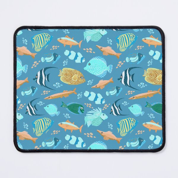 Item preview, Adorable fish pattern, vibrant colors, playful underwater theme yellow and blue palate designed and sold by Kaushlydraw.