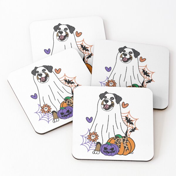 Item preview, Berkely Mountain Dog Halloween Ghost Dog, Pumpkins, Bow, Flowers, Bats, Wider web, Pet, Bark, Paw, Animal lover designed and sold by MrsCreative1.
