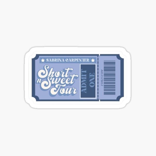 Item preview, Sabrina Carpenter ‘Short ‘N Sweet’ Admit One Ticker sticker designed and sold by melonlover5.