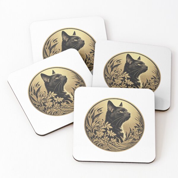 Item preview, Gold emblem with a cat  designed and sold by krabbaraban.