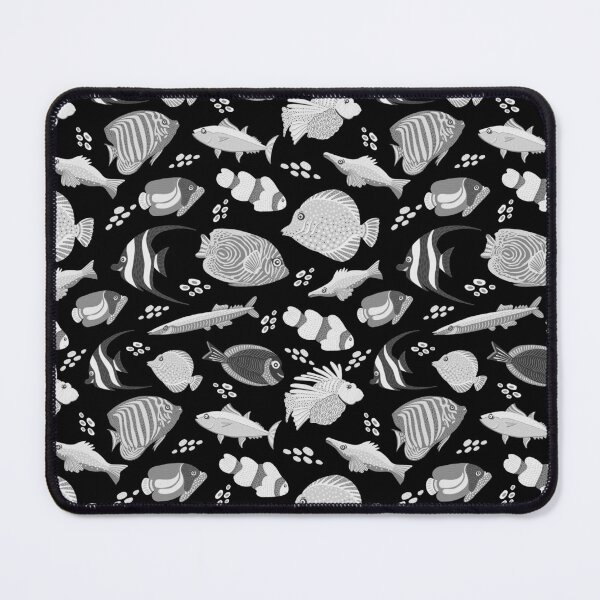 Artikel-Vorschau von Entzückendes Fischmuster, verspieltes Unterwasserthema in Schwarz-Weiß-Farbpalette, designt und verkauft von Aforesty.