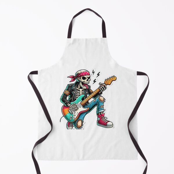 Item preview, Skeleton Rocker Playing Electric Guitar Illustration designed and sold by UA-t-shirts.
