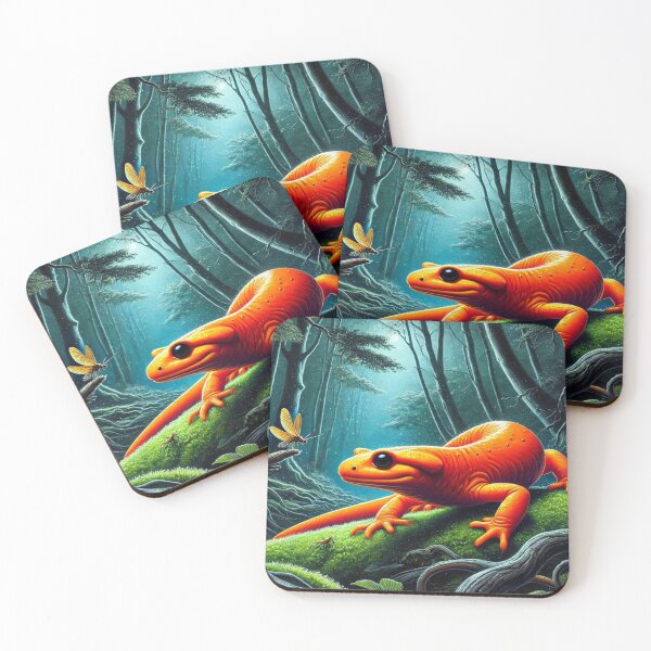 Item preview, Vivid Orange Salamander: Nighttime Stalker in the Forest designed and sold by NocturnalNook.