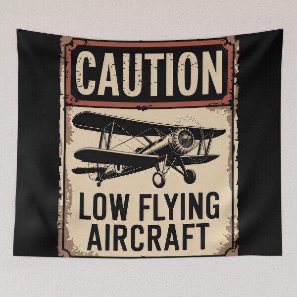 Item preview, Caution Low Flying Aircraft Sign designed and sold by zarshirts.