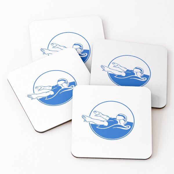 Item preview, Art for swimming fans and professionals - Butterfly swimmer in blue ink designed and sold by martodesign.