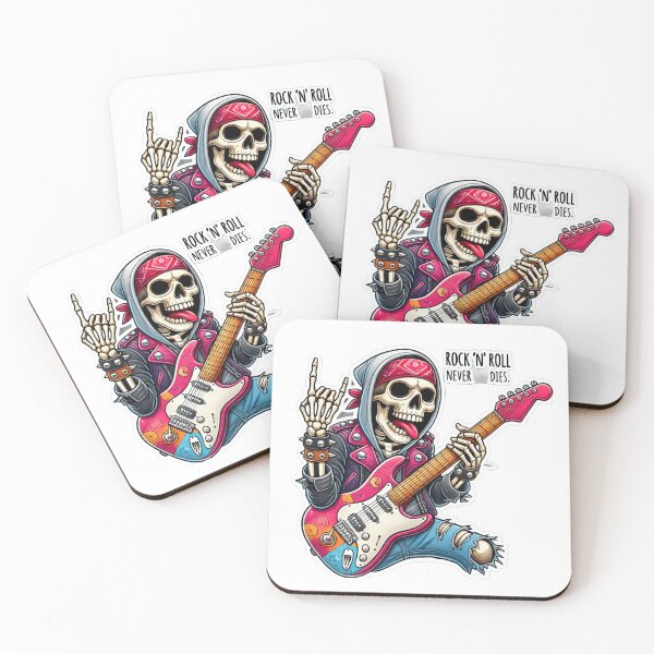 Item preview, Rocking Skeleton Playing Guitar - Fun Vector Art designed and sold by UA-t-shirts.