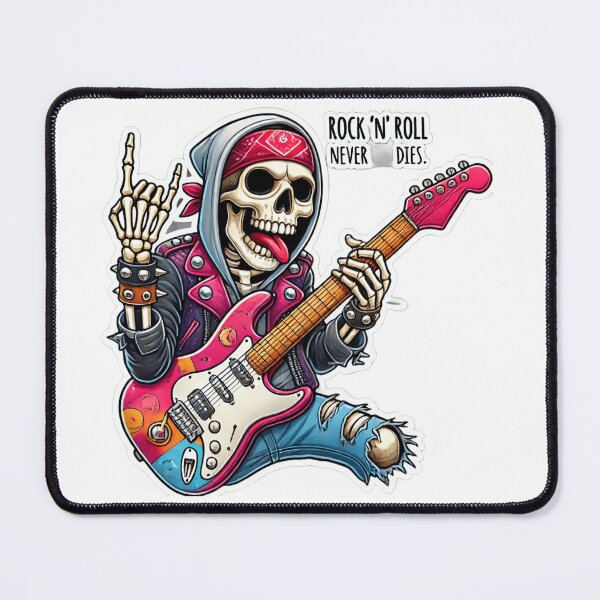 Item preview, Rocking Skeleton Playing Guitar - Fun Vector Art designed and sold by UA-t-shirts.