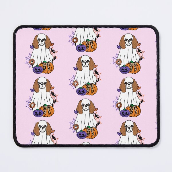 Item preview, Cavalier King Charls Spaniel Halloween Ghost Dog, Pumpkins, Bow, Flowers, Bats, Wider web, Pet, Bark, Paw, Animal lover designed and sold by MrsCreative1.