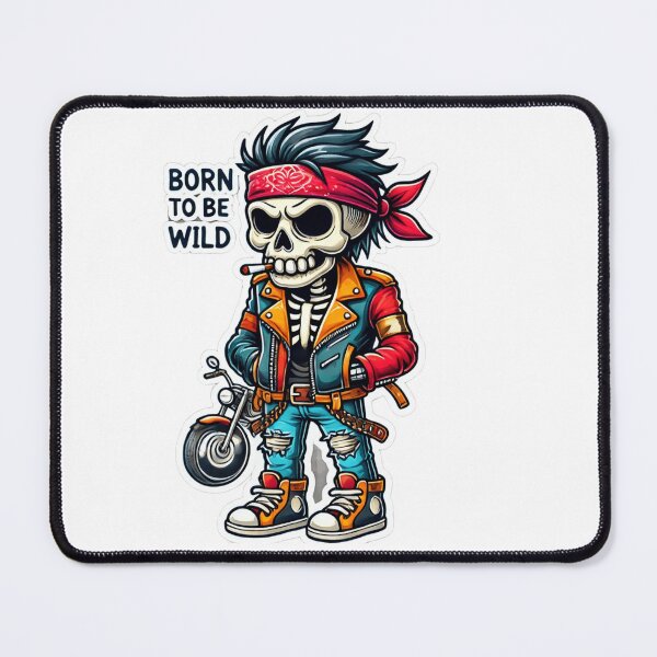 Item preview, Born to Be Wild - Skeleton Rocker Sticker designed and sold by UA-t-shirts.