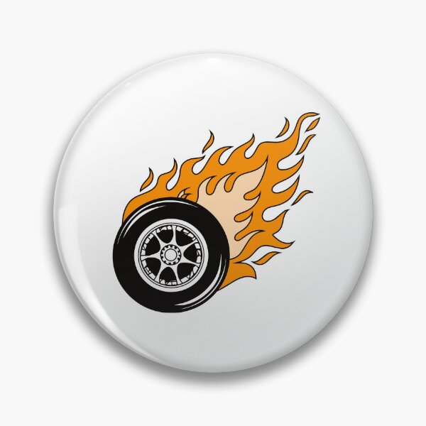 Item preview, Illustration of race car tire flame fire designed and sold by rasagamastore.
