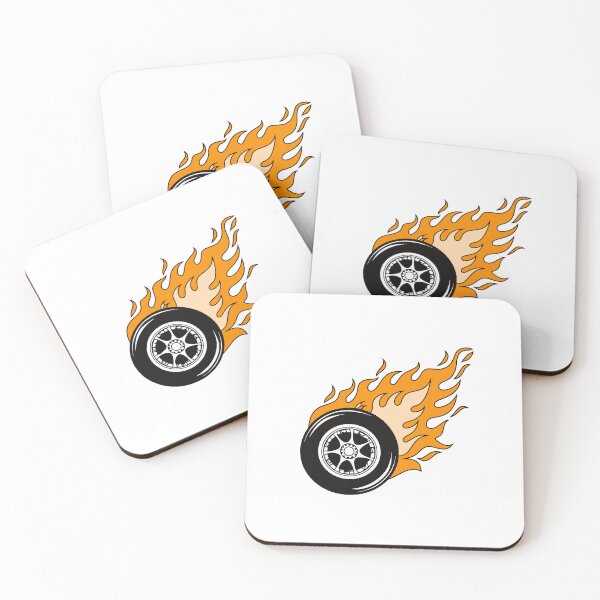 Item preview, Illustration of race car tire flame fire designed and sold by rasagamastore.