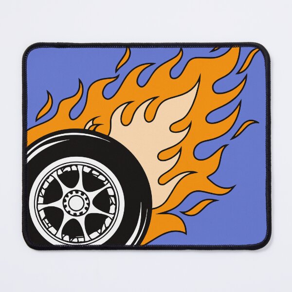 Item preview, Illustration of race car tire flame fire designed and sold by rasagamastore.