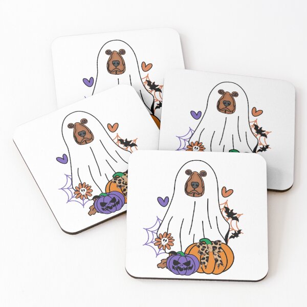 Item preview, Copy of Cocker Spaniel Brown Halloween Ghost Dog, Pumpkins, Bow, Flowers, Bats, Wider web, Pet, Bark, Paw, Animal lover designed and sold by MrsCreative1.
