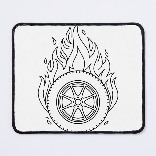 Item preview, Illustration of race car tire flame fire designed and sold by rasagamastore.