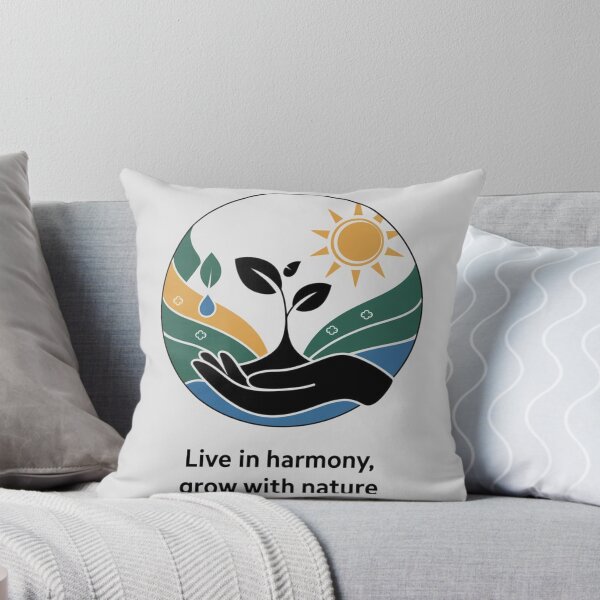 Item preview, "Live in Harmony, Grow with Nature - Eco-Friendly Inspirational Art" designed and sold by Milina3.