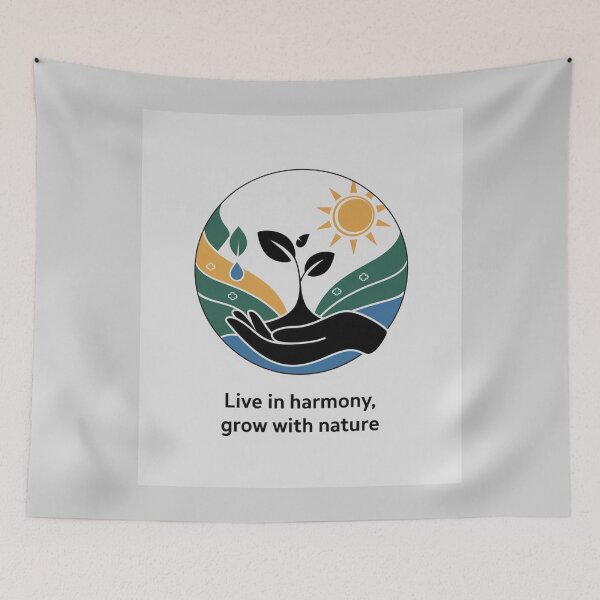 Item preview, "Live in Harmony, Grow with Nature - Eco-Friendly Inspirational Art" designed and sold by Milina3.