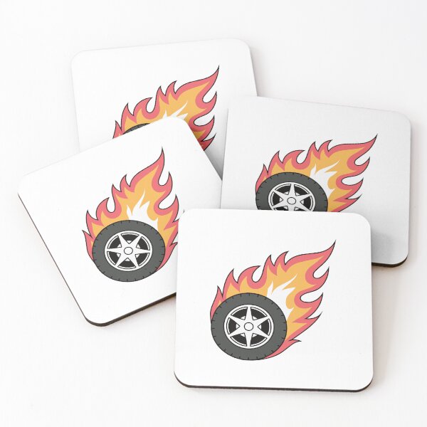 Item preview, Illustration of race car tire flame fire designed and sold by rasagamastore.
