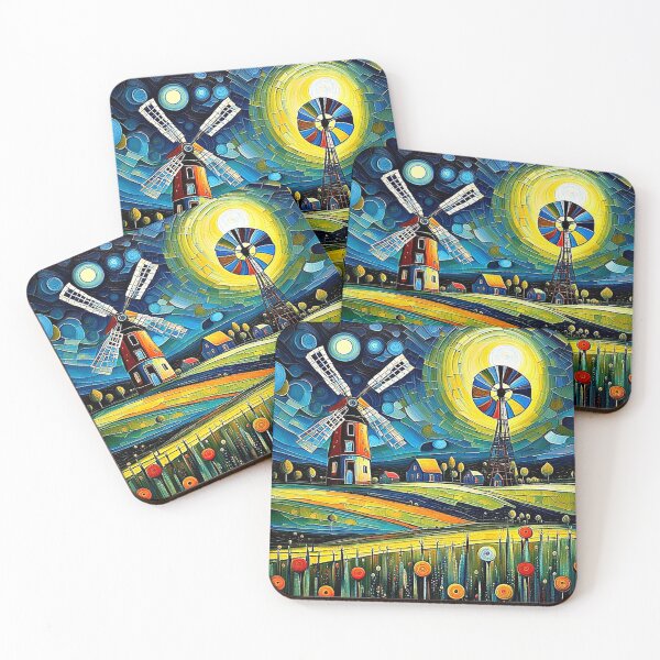 Item preview, Windmill at night 1 designed and sold by George Hutton Hunter.