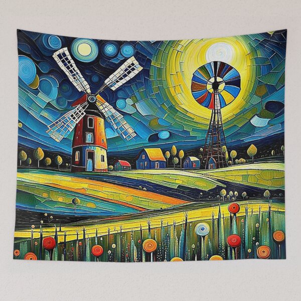 Item preview, Windmill at night 1 designed and sold by George Hutton Hunter.