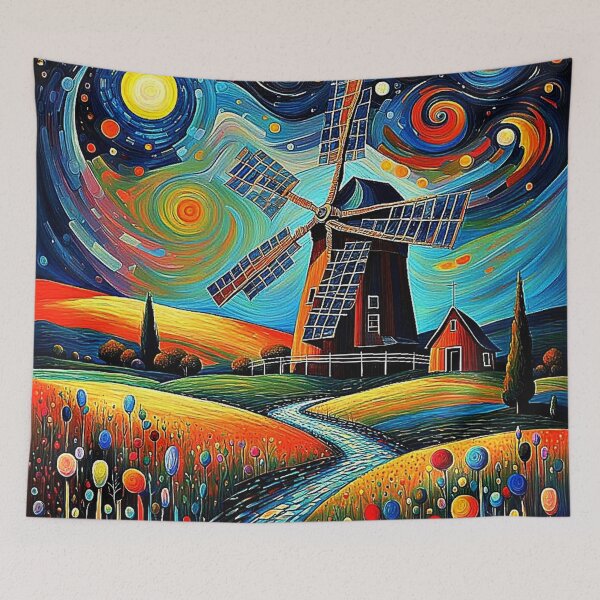 Item preview, Windmill at night 2 designed and sold by George Hutton Hunter.