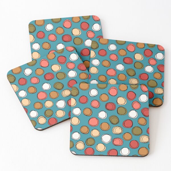 Item preview, Dodle organic irregular circles turquoise orange designed and sold by FrancesPoff.