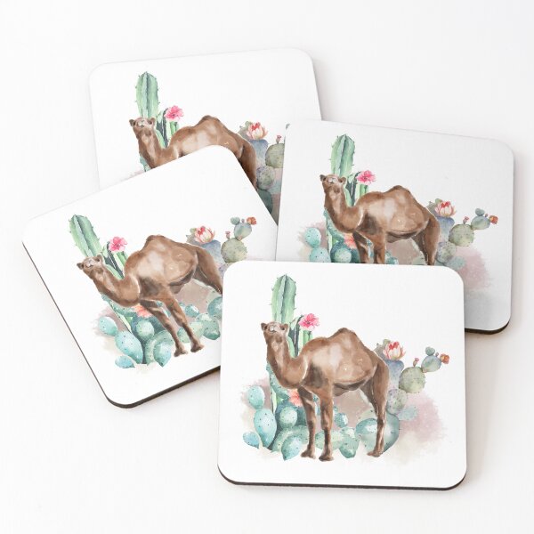 Item preview, Watercolor Camel with cactus designed and sold by watercolorpic.