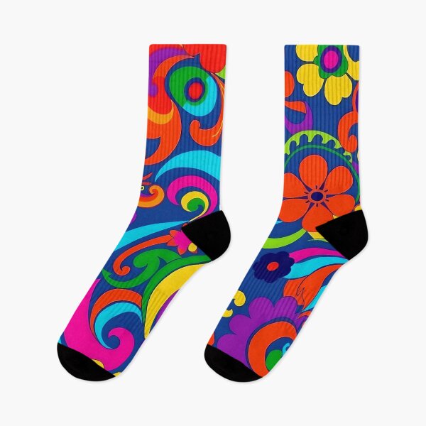 Item preview, A colorful retro sixties style flower pattern designed and sold by Warriorgal.