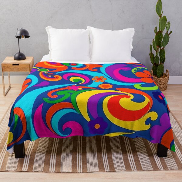 Item preview, A colorful retro sixties style flower pattern designed and sold by Warriorgal.