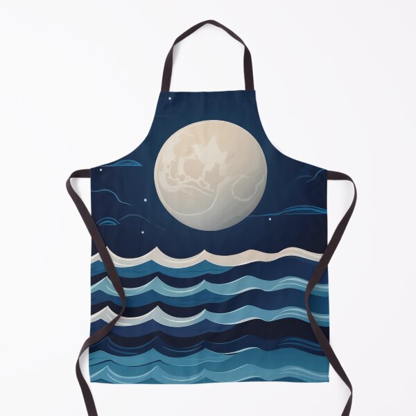 Item preview, A design of a Dark, mysterious waves under a moonlit sky, with deep blues and silvers. designed and sold by HEMRO.