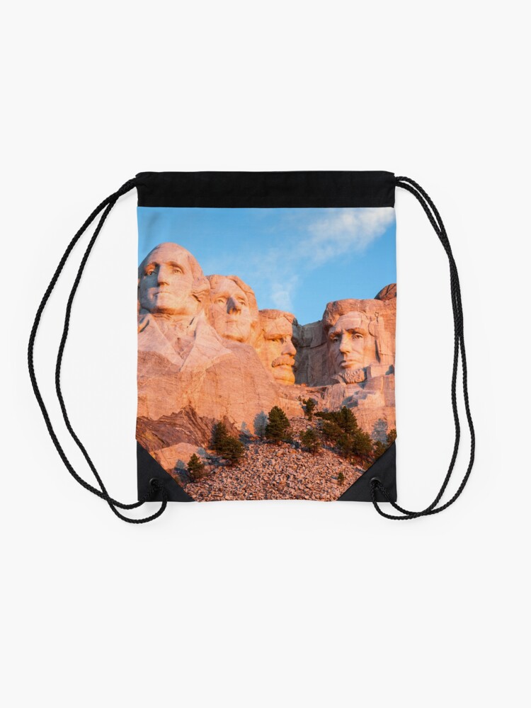 Alternate view of Mount Rushmore National Memorial - Black Hills, South Dakota Drawstring Bag