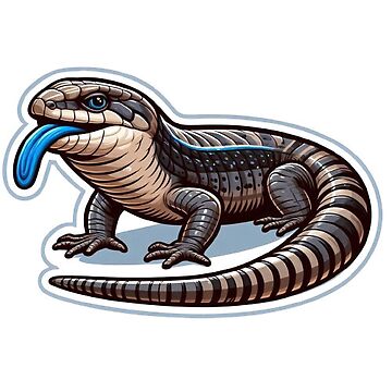 Artwork thumbnail, Playful Cartoon Blue-Tongued Skink Sticker by Jstickas