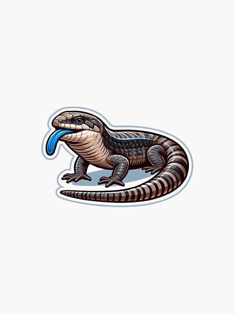 Thumbnail 3 of 3, Sticker, Playful Cartoon Blue-Tongued Skink Sticker designed and sold by Jstickas.