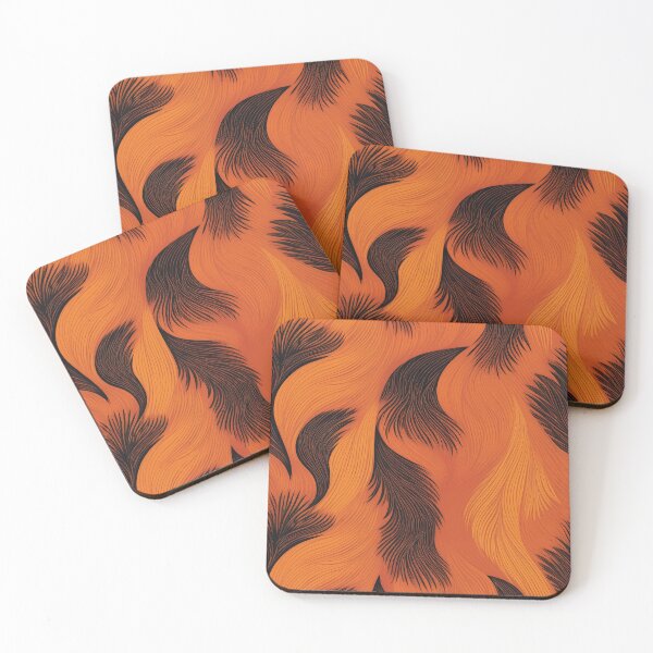 Item preview, A design of a fox fur pattern in bright orange and black. designed and sold by HEMRO.