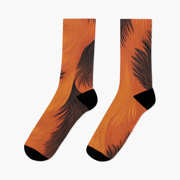 Item preview, A design of a fox fur pattern in bright orange and black. designed and sold by HEMRO.