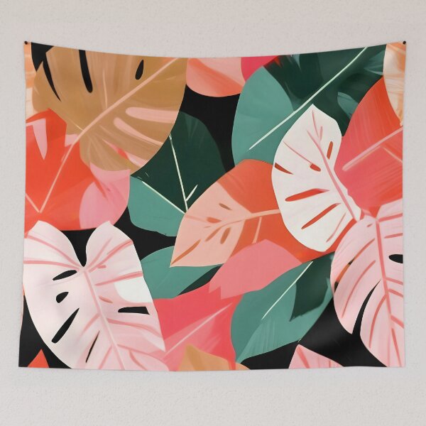 Item preview, Back To the Tropical Island, Dark Botanical Nature Monstera, Plants Forest Leaves Banana Leaves, Bird of Paradise Illustration Art Print designed and sold by 83oranges.com.