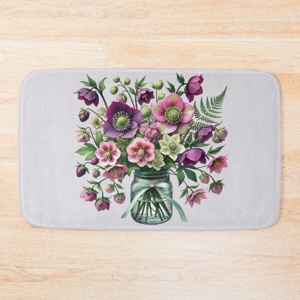 Item preview, Lenten Rose and Masterwort Bouquet in a Mason Jar designed and sold by AlexandruStoian.